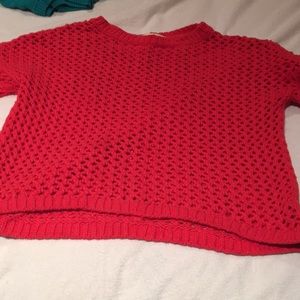 pink knit sweater